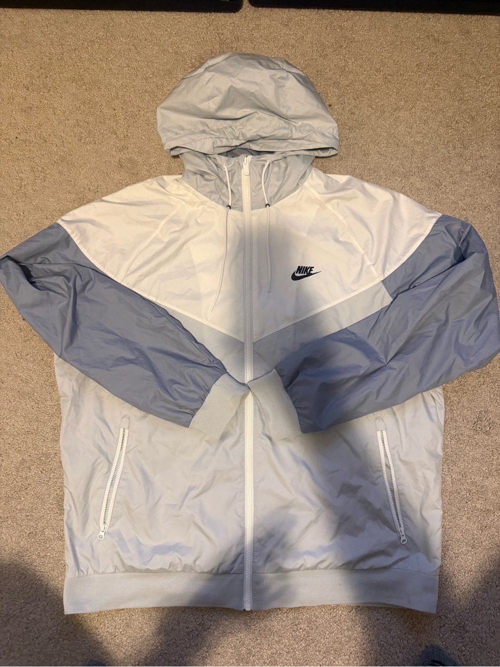 Nike Men's Light Gray and Dusty Blue Windrunner Jacket